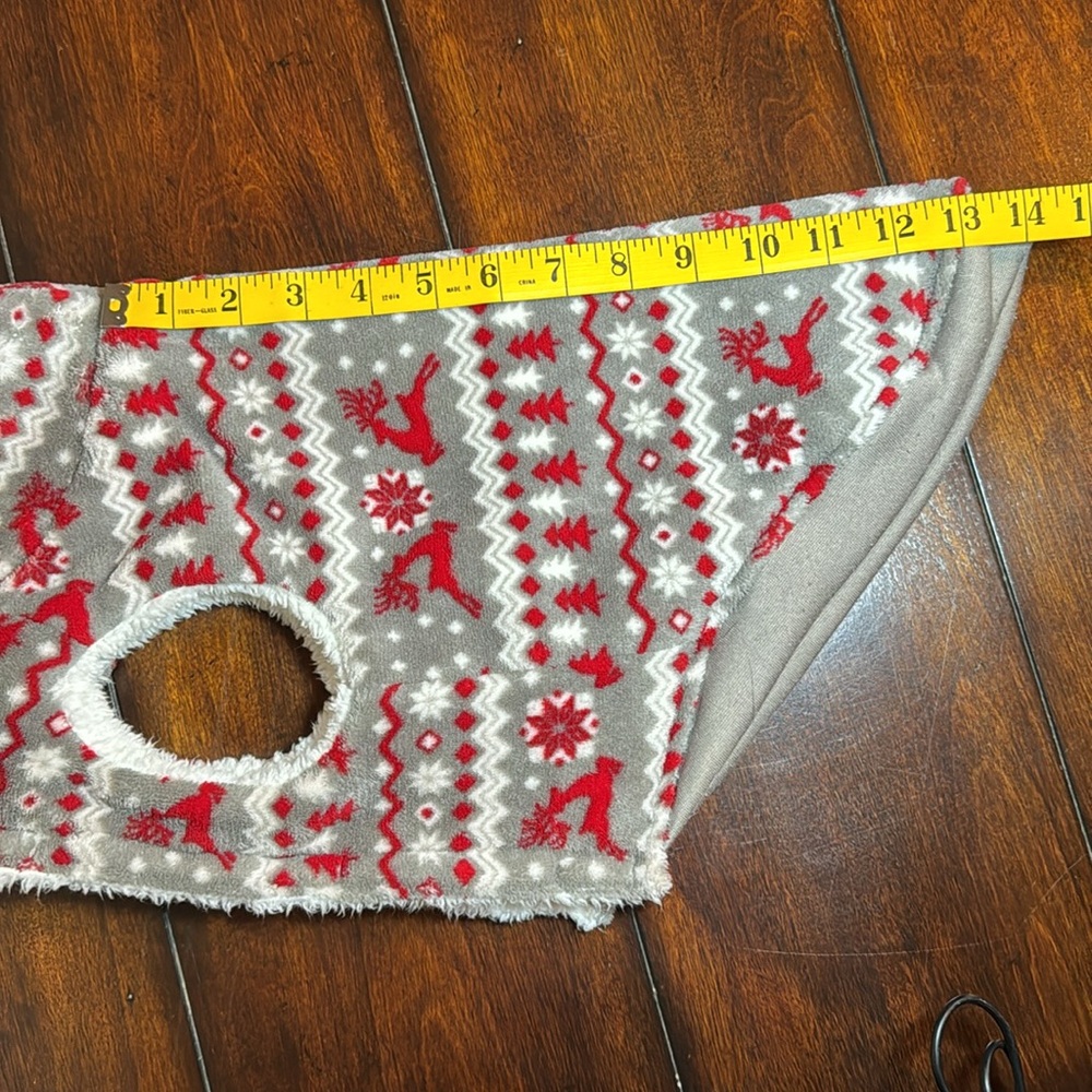 Holiday Fleece Lined Dog Sweater with Hood - Picture 9 of 12